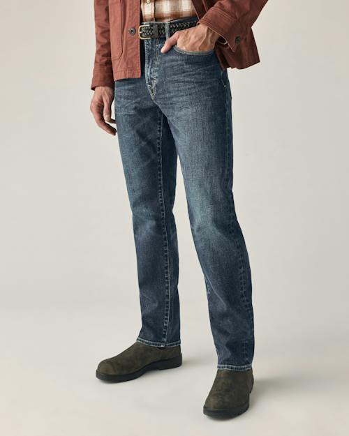 on model image of Japanese Stretch Selvedge Denim - HB Straight