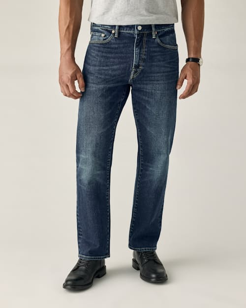 on model image of Japanese Stretch Selvedge Denim - HB Straight