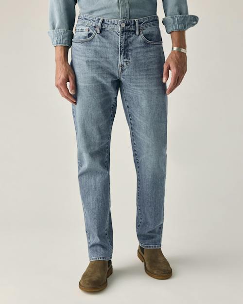 on model image of Japanese Stretch Selvedge Denim - HB Straight