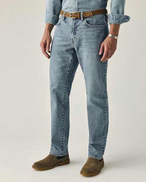 on model image of Japanese Stretch Selvedge Denim - HB Straight