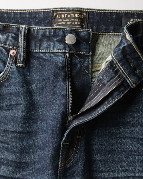 laydown detail image of Japanese Stretch Selvedge Denim - HB Athletic Tapered