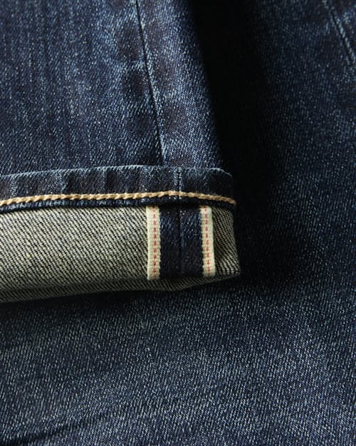 laydown detail image of Japanese Stretch Selvedge Denim - HB Athletic Tapered