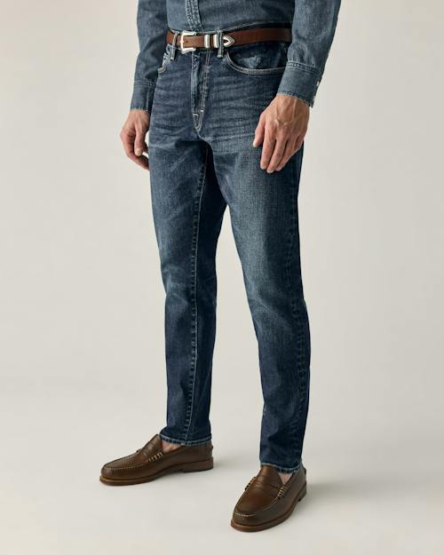on model image of Japanese Stretch Selvedge Denim - HB Athletic Tapered