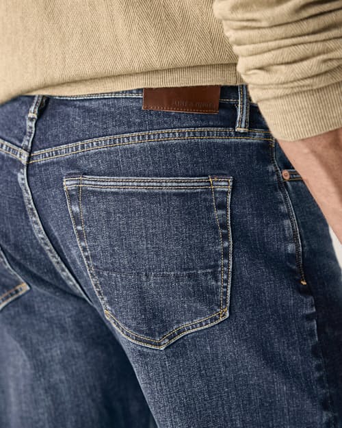 on model image of Japanese Stretch Selvedge Denim - HB Athletic Straight