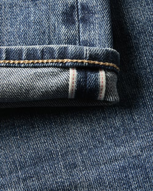 laydown detail image of Japanese Stretch Selvedge Denim - HB Athletic Straight