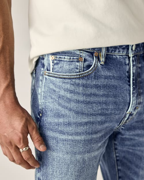 on model image of Japanese Stretch Selvedge Denim - HB Athletic Straight