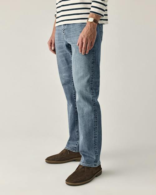 on model image of Japanese Stretch Selvedge Denim - HB Athletic Straight