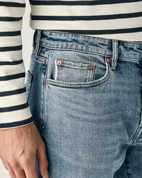 on model image of Japanese Stretch Selvedge Denim - HB Athletic Straight