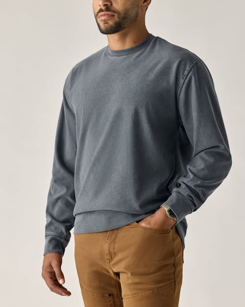 on model image of PatinaTech Crewneck Sweatshirt
