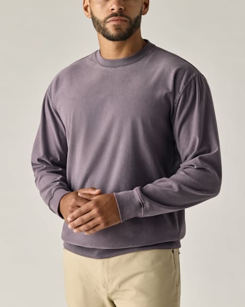 on model image of PatinaTech Crewneck Sweatshirt