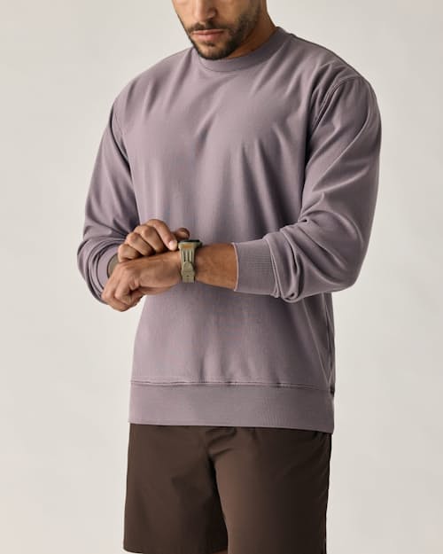 on model image of PatinaTech Crewneck Sweatshirt
