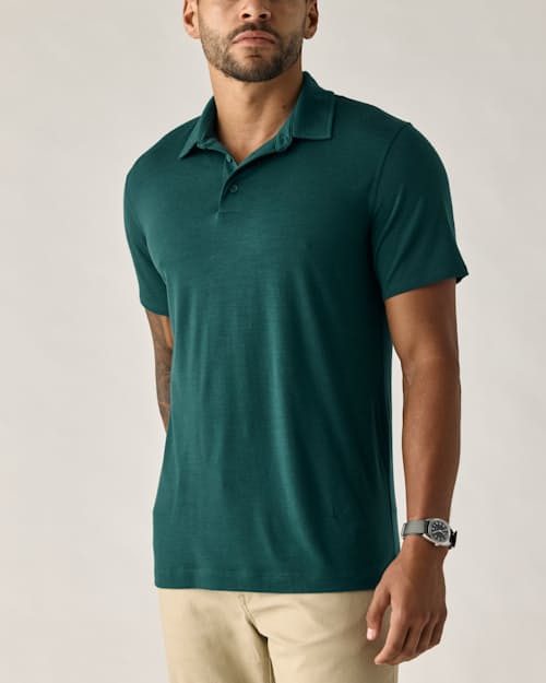 lifestyle image of 72-Hour Merino Polo Shirt