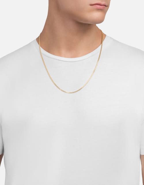 on model image of 3mm Cuban Chain Necklace
