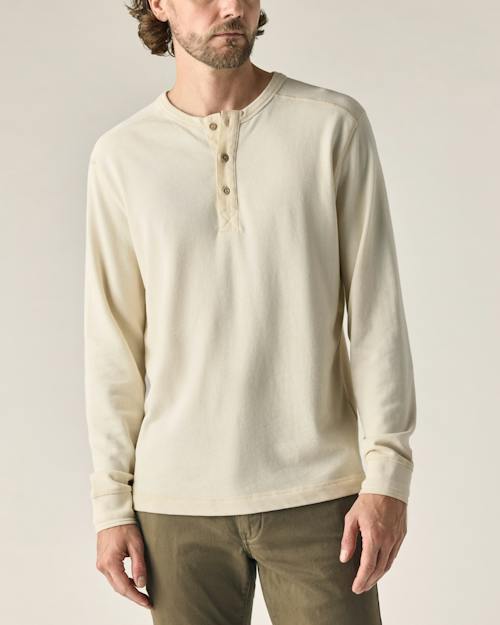 on model image of Surplus Long Sleeve Henley