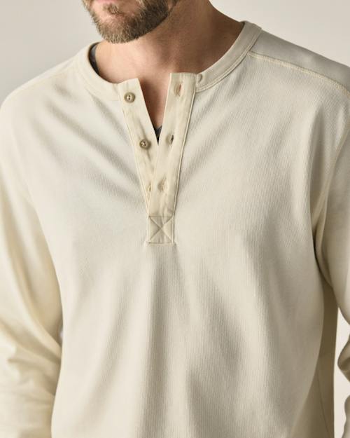 on model image of Surplus Long Sleeve Henley