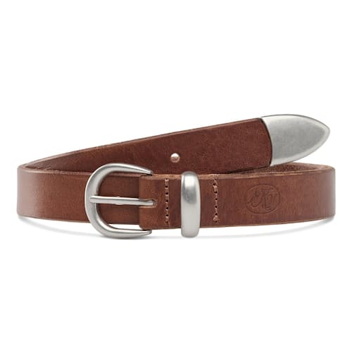 laydown image of Western Bridle Leather Belt Slim