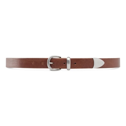laydown image of Western Bridle Leather Belt Slim
