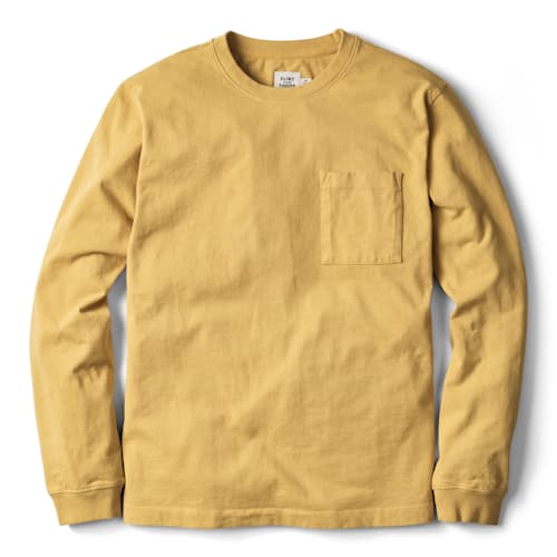 laydown image of Long Sleeve American Heavyweight Pocket T-Shirt