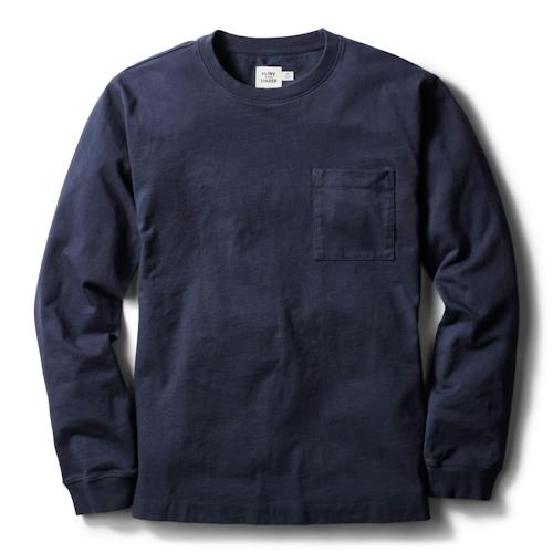 laydown image of Long Sleeve American Heavyweight Pocket T-Shirt