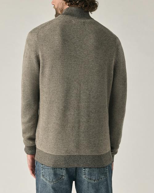 on model image of Merino-Cashmere Quarter-Zip Sweater