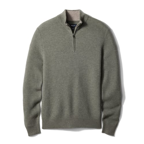laydown image of Easycash Merino Quarter Zip Sweater