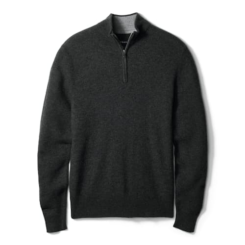 laydown image of Easycash Merino Quarter Zip Sweater