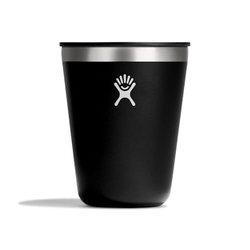 laydown image of Hydro Flask Campcore 12 oz Outdoor Tumbler Black