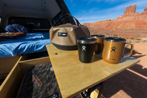 lifestyle image of Hydro Flask Campcore 12 oz Outdoor Tumbler Black