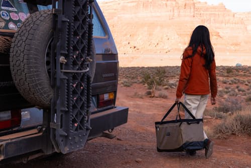lifestyle image of Campcore Transporter Gear Tote 60L