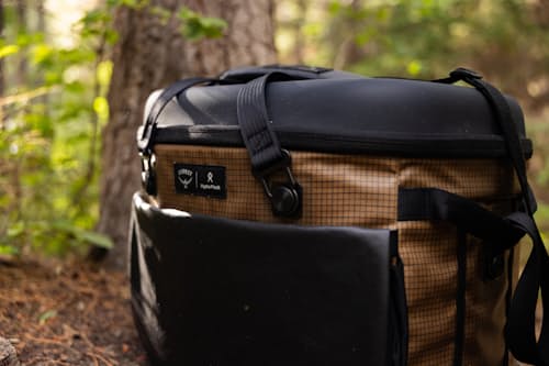 lifestyle image of Osprey x Hydro Flask Campcore Carryout™ Backpack 22L