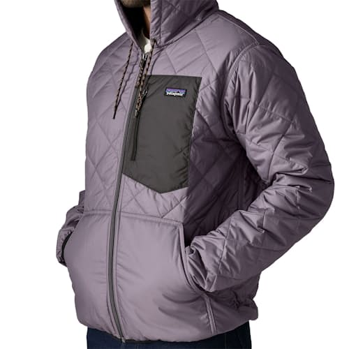 on model image of Diamond Quilted Bomber Hoody