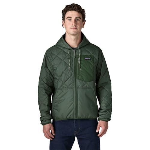 on model image of Diamond Quilted Bomber Hoody