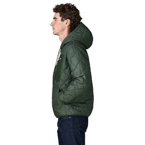 on model image of Diamond Quilted Bomber Hoody