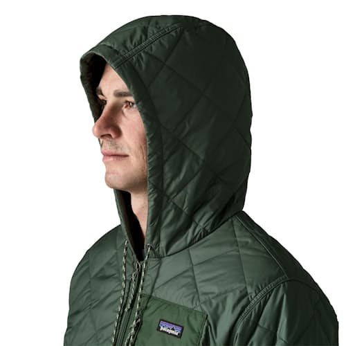 on model image of Diamond Quilted Bomber Hoody