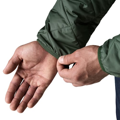 on model image of Diamond Quilted Bomber Hoody
