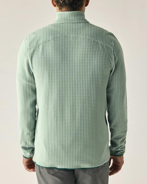 on model image of GridFleece Half-Zip