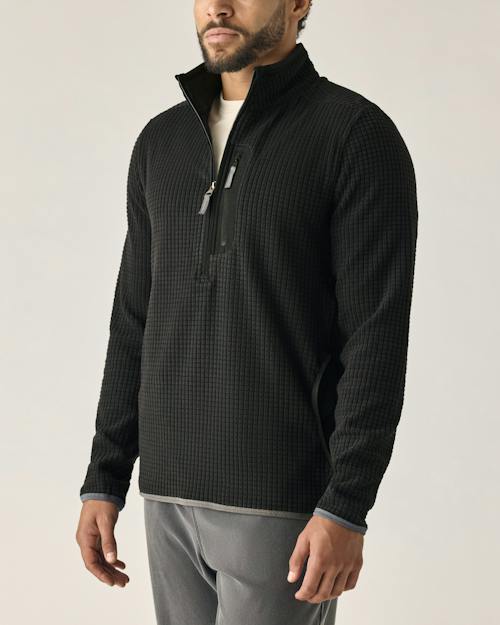 on model image of GridFleece Half-Zip