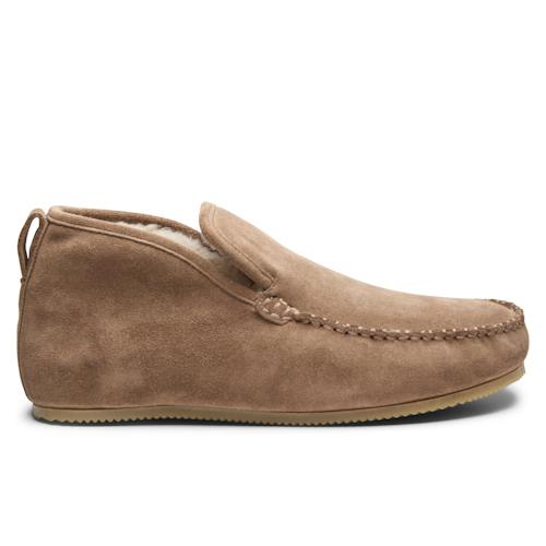 laydown image of Suede Shearling Lined Chukka Slipper