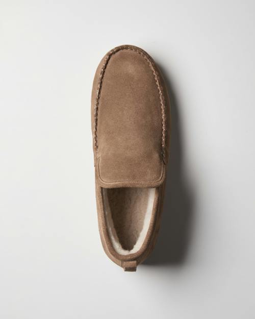 no crop image of Suede Shearling Lined Chukka Slipper