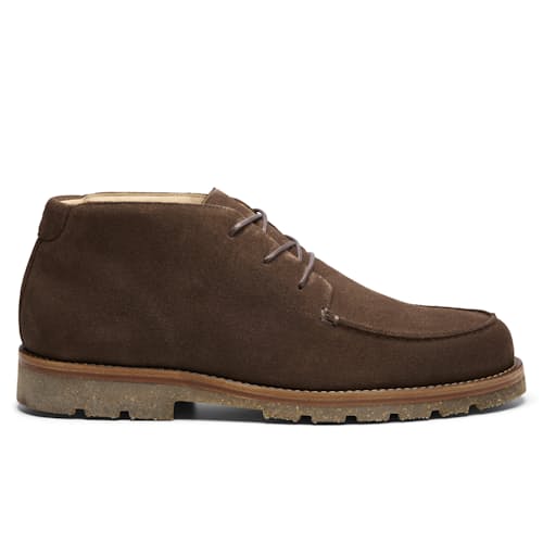 laydown image of Moc Toe Chukka Lug Sole Boot