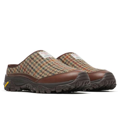 laydown image of Moab 2 Slide SE x Harris Tweed