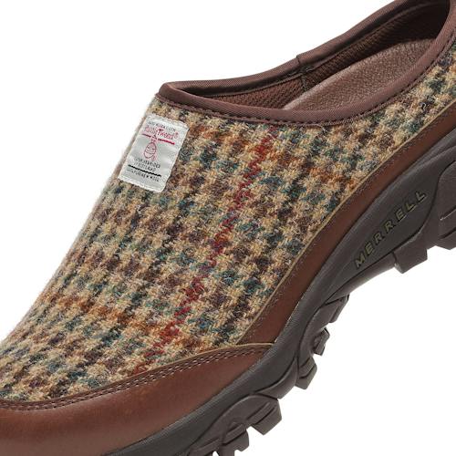 laydown detail image of Moab 2 Slide SE x Harris Tweed