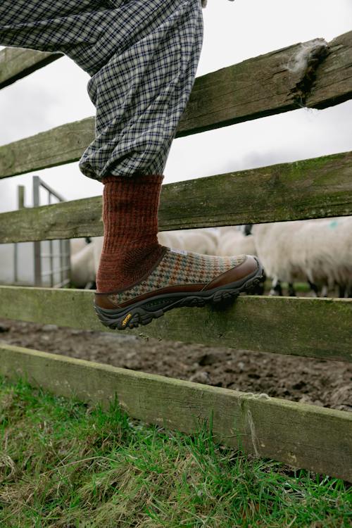 lifestyle image of Moab 2 Slide SE x Harris Tweed