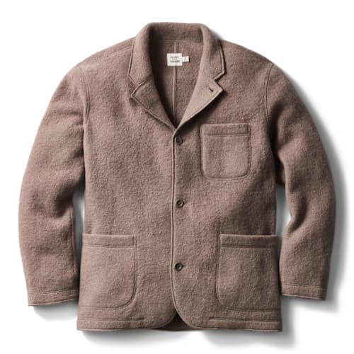 laydown image of Boiled Wool Chore Blazer