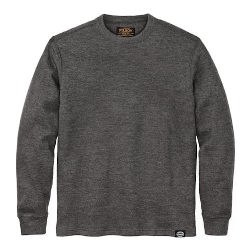 laydown image of Waffle Knit Thermal Crewneck