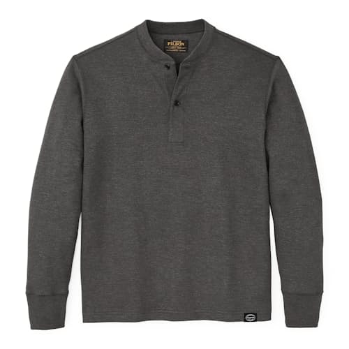 laydown image of Waffle Knit Thermal Henley