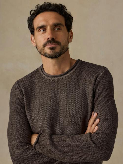 on model image of Sunwashed Dockside Rollneck Sweater