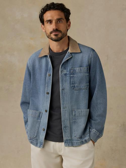 on model image of High Ridge Twill Studio Jacket