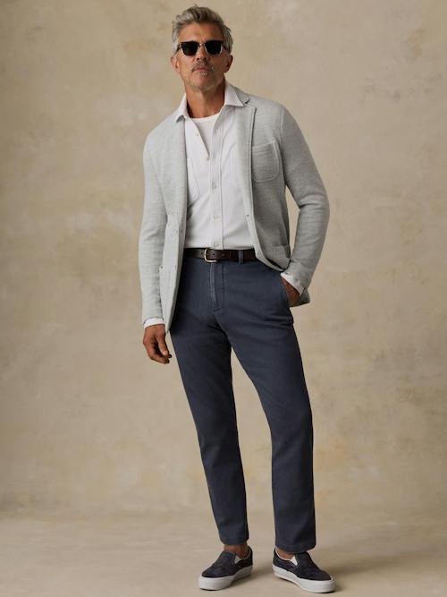 on model image of Stretch Terry Trouser