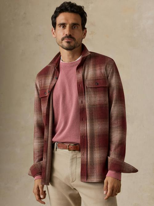 on model image of Legend Sweater Flannel Shirt